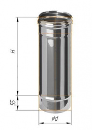 Дымоход L=0,5м (430/0,8 мм) Ø 115