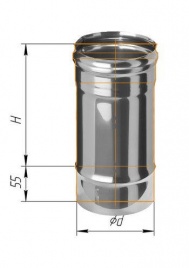 Дымоход L=0,25м (430/0,8 мм) Ø 120