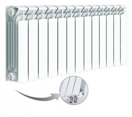 Биметалический радиатор Rifar Base Ventil 500 (левый) 13 секций