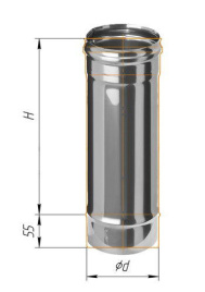Дымоход L=0,5м (430/0,8 мм) Ø 200