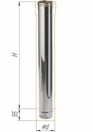 Дымоход L=1м (430/0,8 мм) Ø 120