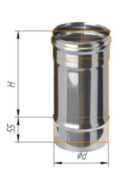 Дымоход L=0,25м (430/0,8 мм) Ø 200