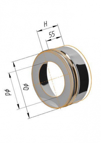 Заглушка с отверстием (430/0,5 мм) Ø 200х280 внутренняя фото 1 бла