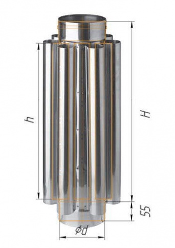 Дымоход конвектор (430/0,8 мм) Ø 200 фото 1 бла